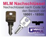 Nachschlüssel MLM HSA12 für MöbelzylinderAusführung Gruppenschlüssel 18001 - 18500